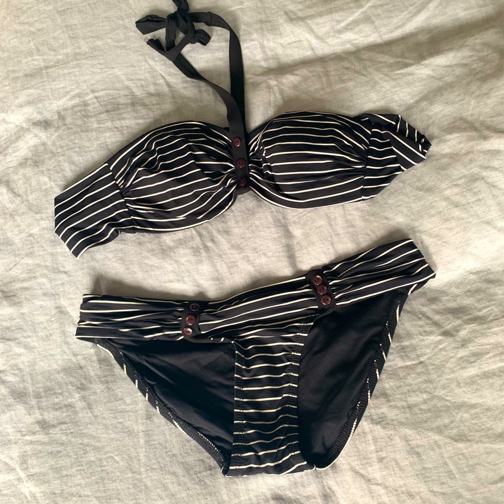 Pinstriped retro bikini